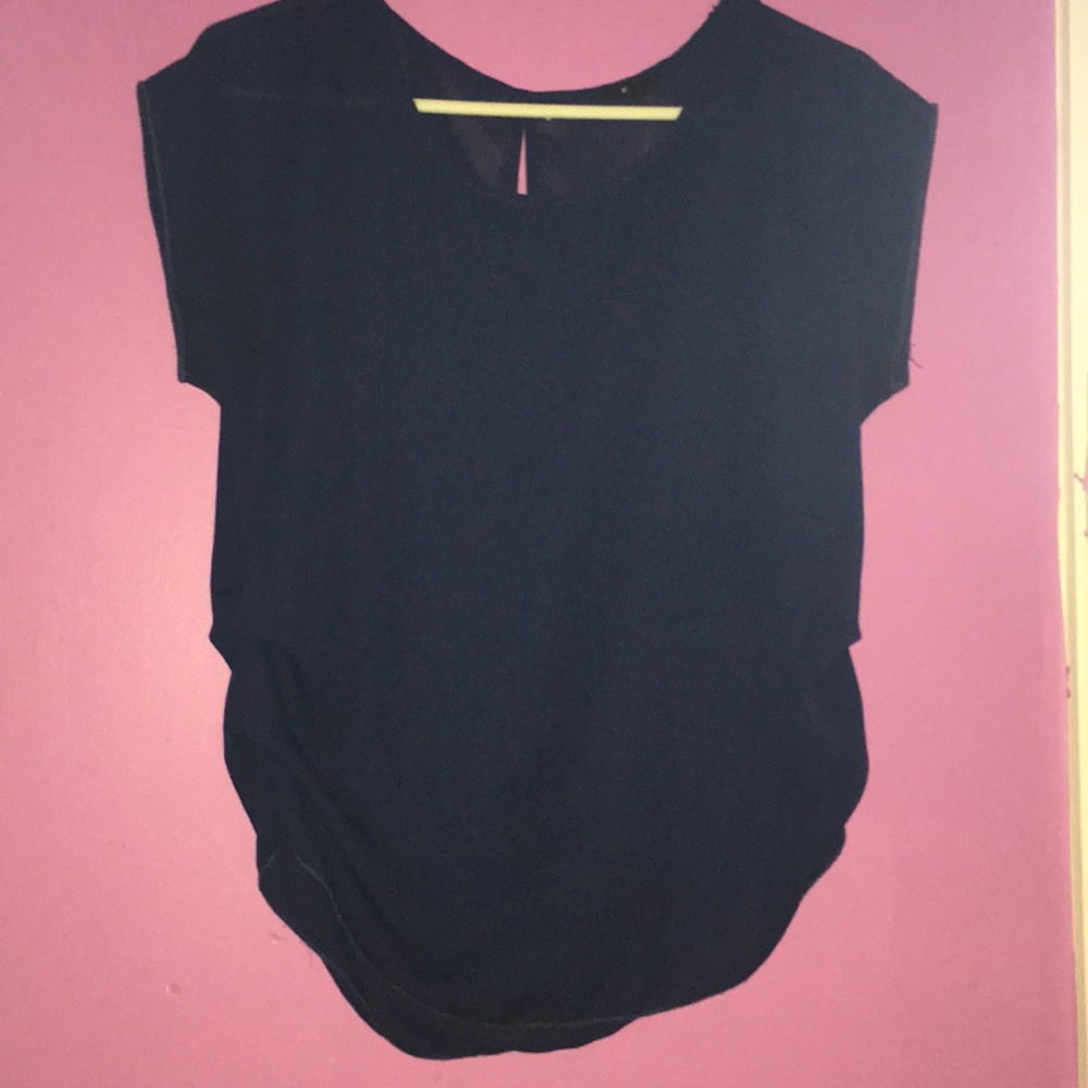 Sheer blue business casual top